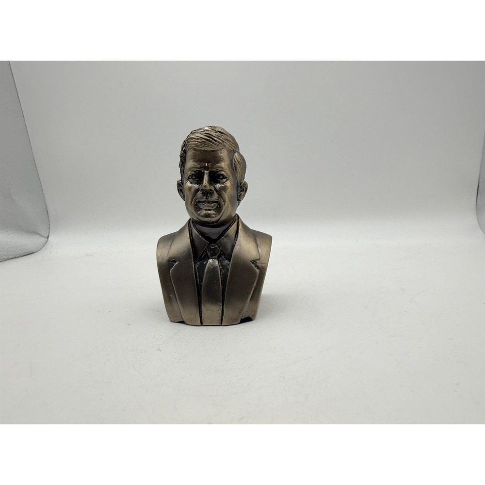 John‎ F. Kennedy JFK Presidential Bust Figurine Bronze Tone Desk Shelf Decor